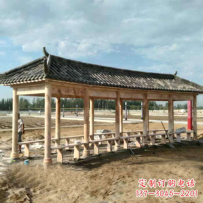 淄博华丽精美的瓦石长廊雕塑