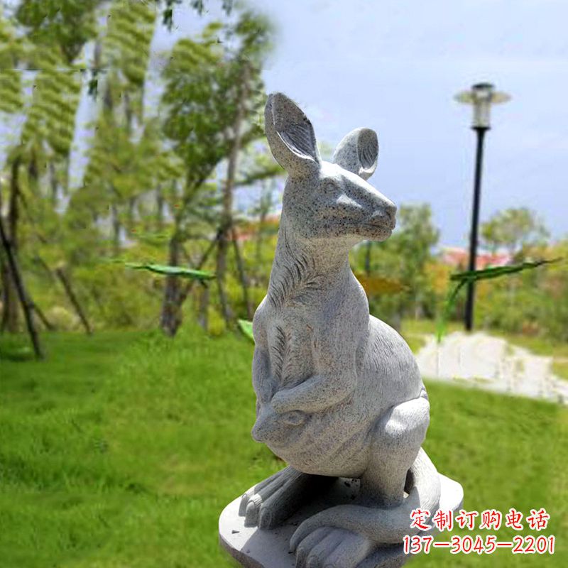 淄博袋鼠园林石雕摆件