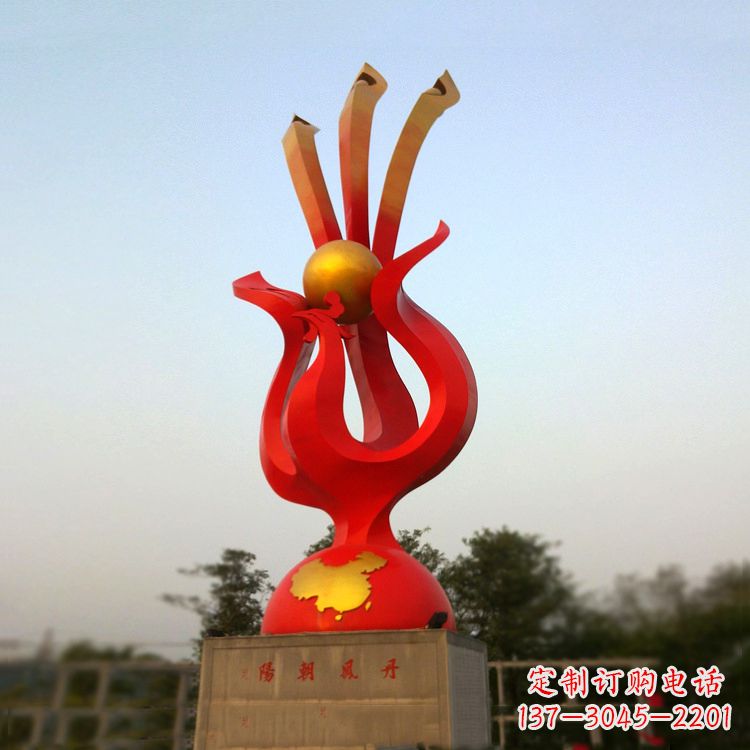 淄博精美不锈钢凤凰雕塑