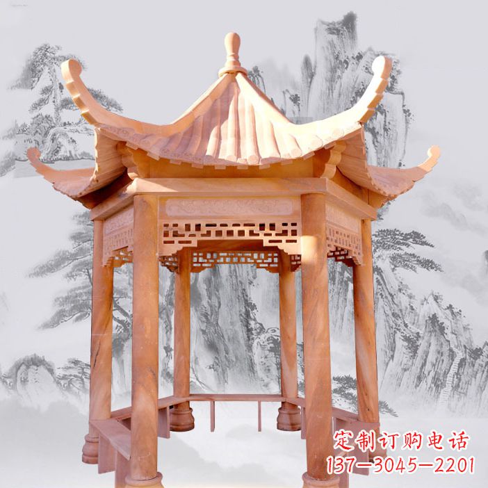 淄博优雅大理石雕刻凉亭