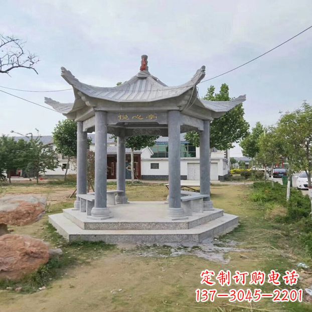 淄博中领雕塑 | 六角石凉亭公园雕塑