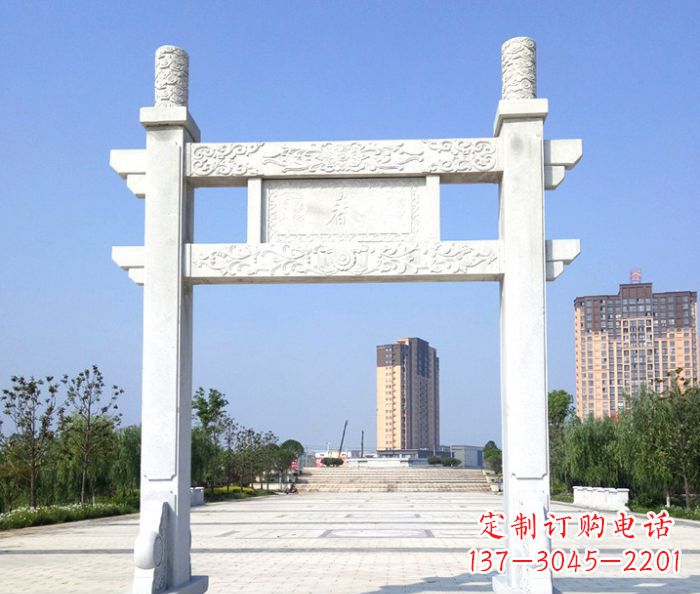 淄博单门景区石牌楼