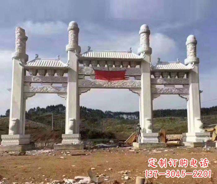 淄博道路大理石牌坊 (2)