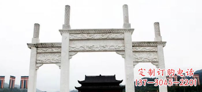 淄博领雕塑-定制道路牌坊雕塑