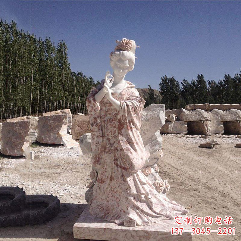 淄博传统艺术精美貂蝉石雕塑