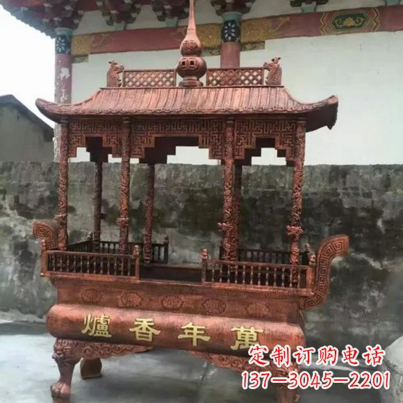 淄博雕刻蝙蝠铜香炉