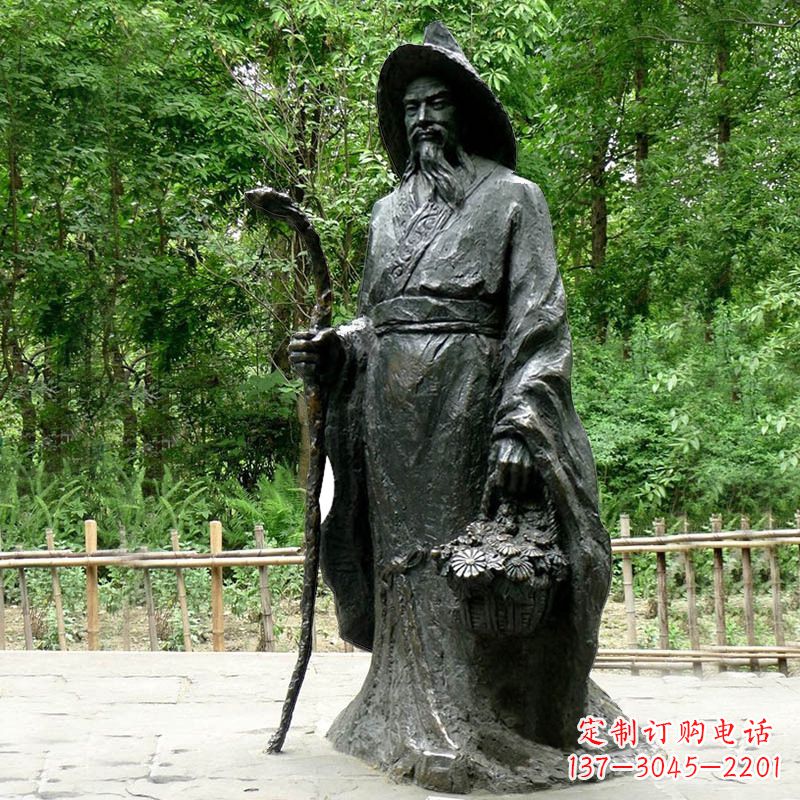 淄博精致历史名人陶渊明雕像