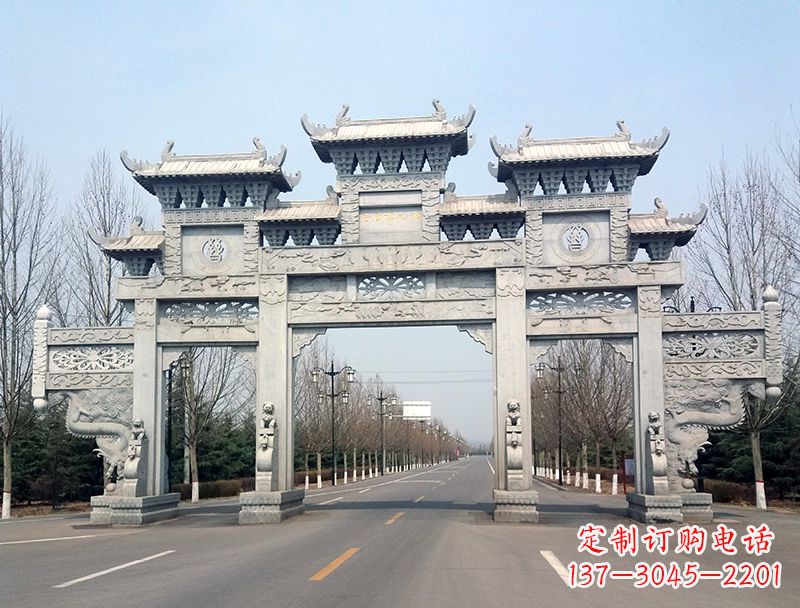 淄博中领雕塑装饰性牌坊雕塑