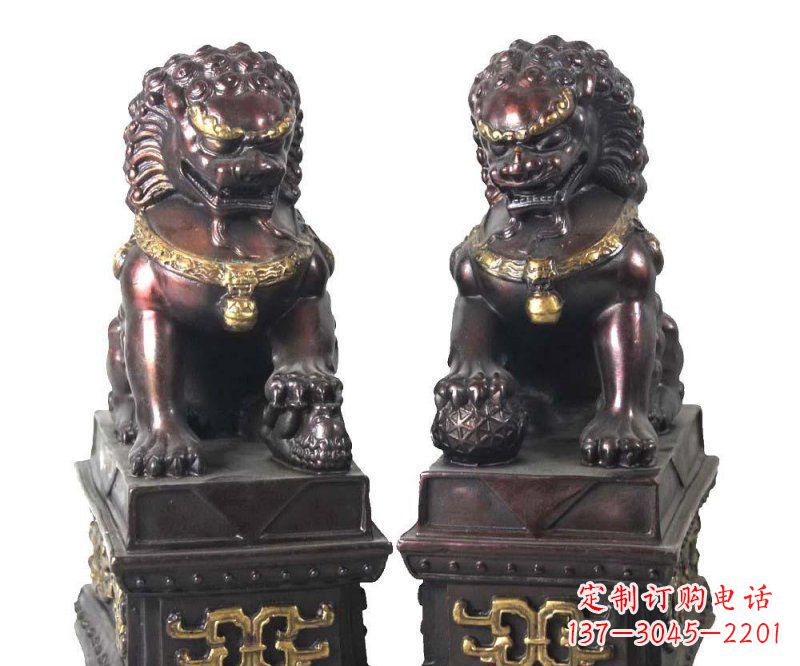 淄博传统工艺铜雕狮子雕塑