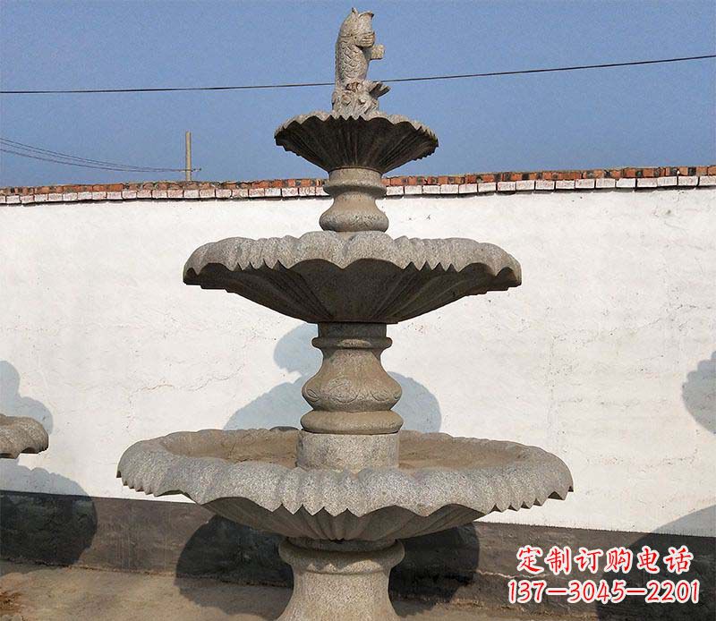 淄博多层石质喷泉雕塑
