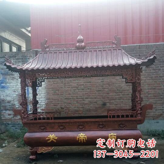 淄博方形香炉铜雕塑,精美香炉雕塑