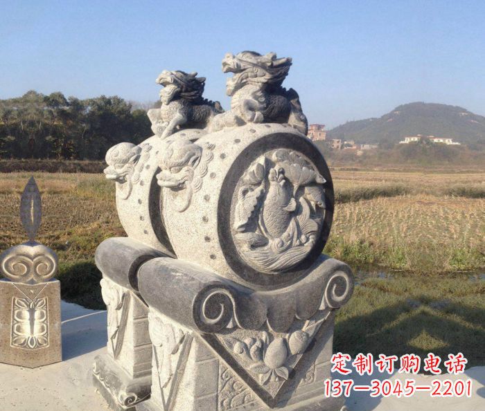 淄博仿古抱鼓石门墩雕塑