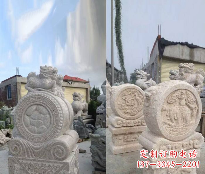 淄博仿古抱鼓石镇宅石门墩 (2)