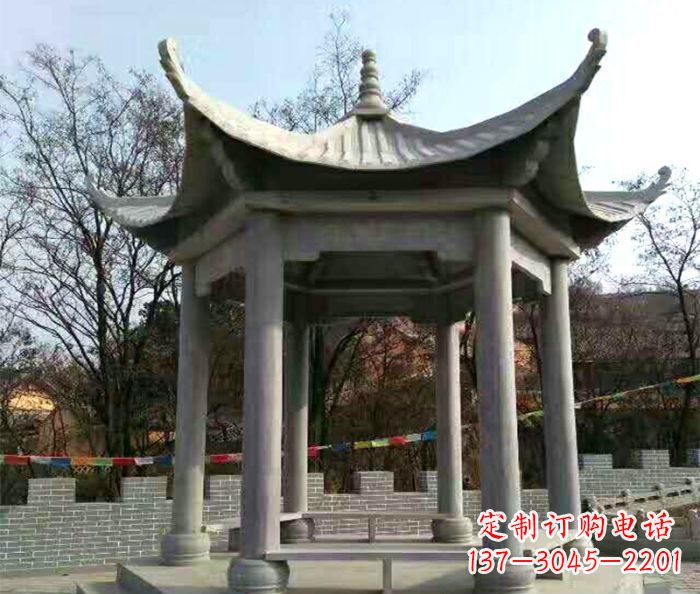 淄博仿古六角凉亭石雕