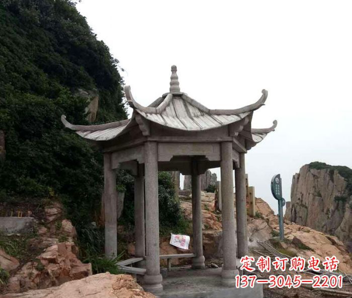 淄博风格独特的仿古凉亭石雕