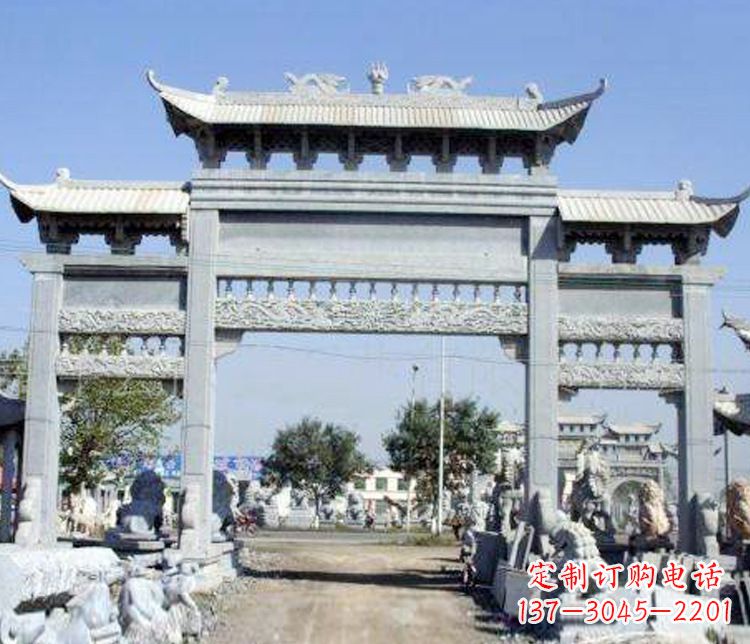 淄博仿古牌坊石雕精美定制