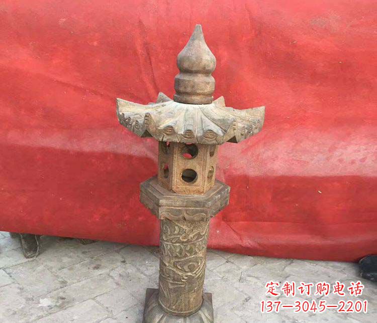 淄博仿古石灯公园石雕 (2)