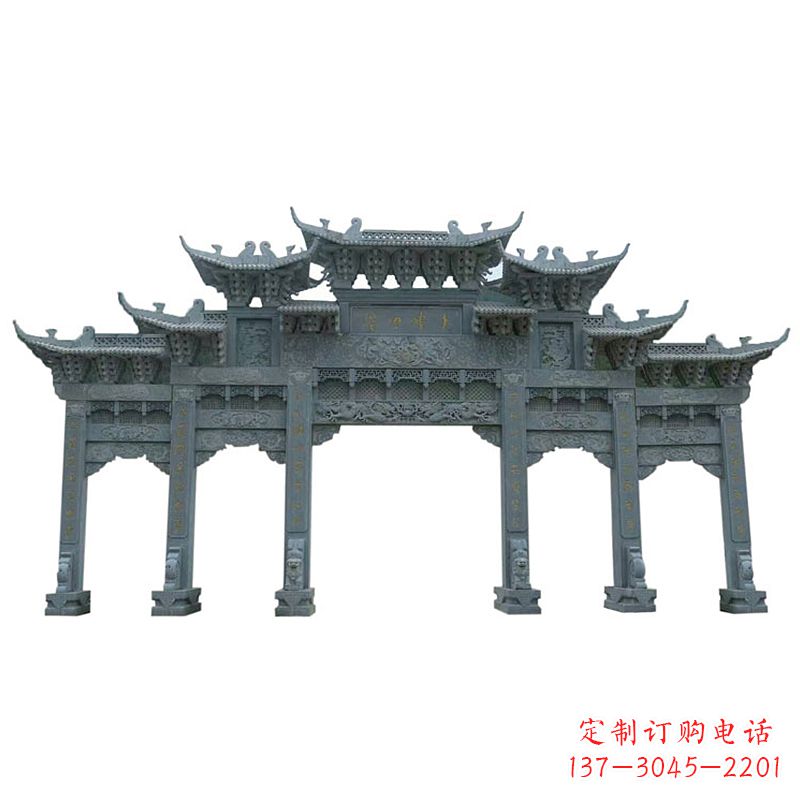 淄博中领雕塑牌楼石雕艺术定制的精美雕塑