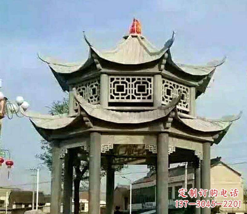 淄博仿古石凉亭石雕 (2)