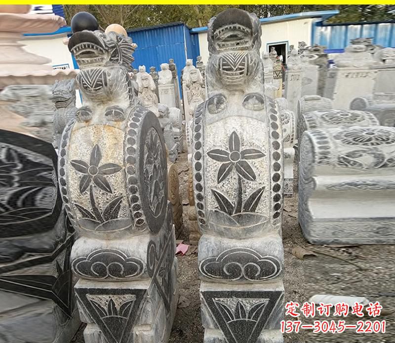 淄博仿古石门墩雕塑,传承历史文化