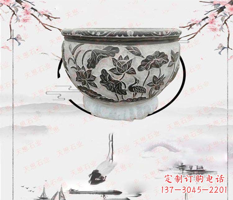 淄博仿古石水缸石浮雕石雕,欧式古典设计