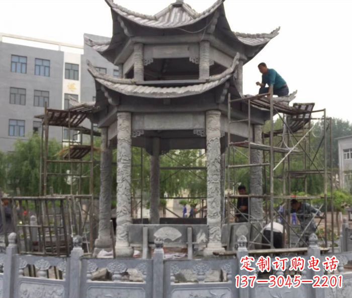 淄博仿古双层石雕凉亭