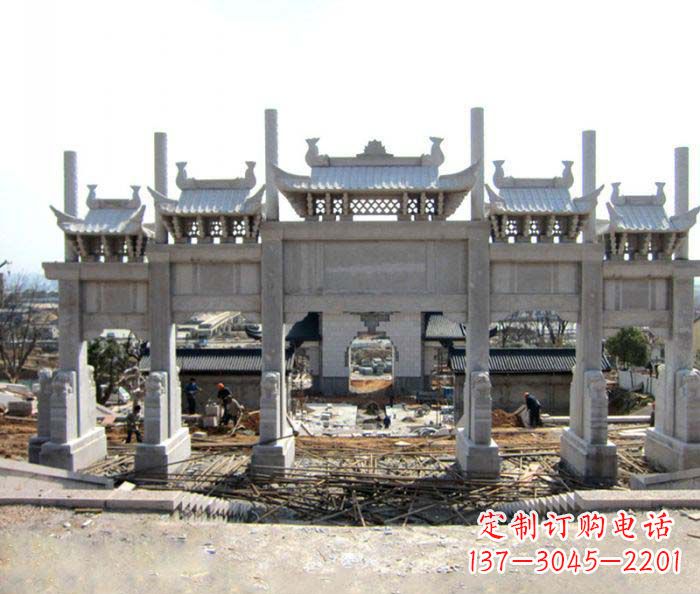 淄博仿古五门石牌坊