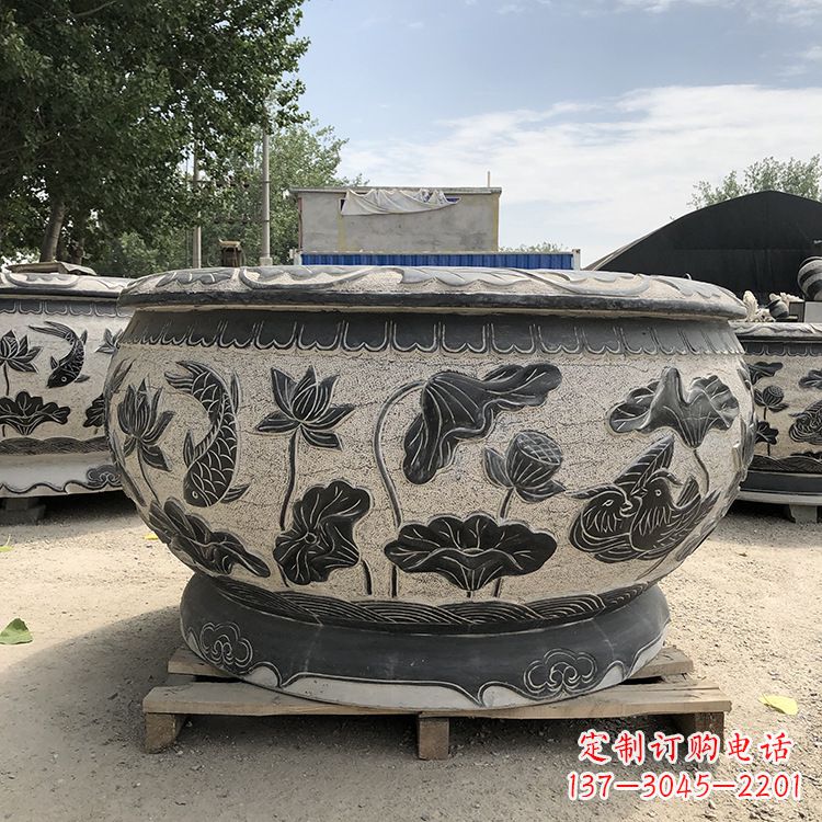 淄博仿古鱼缸花盆摆件