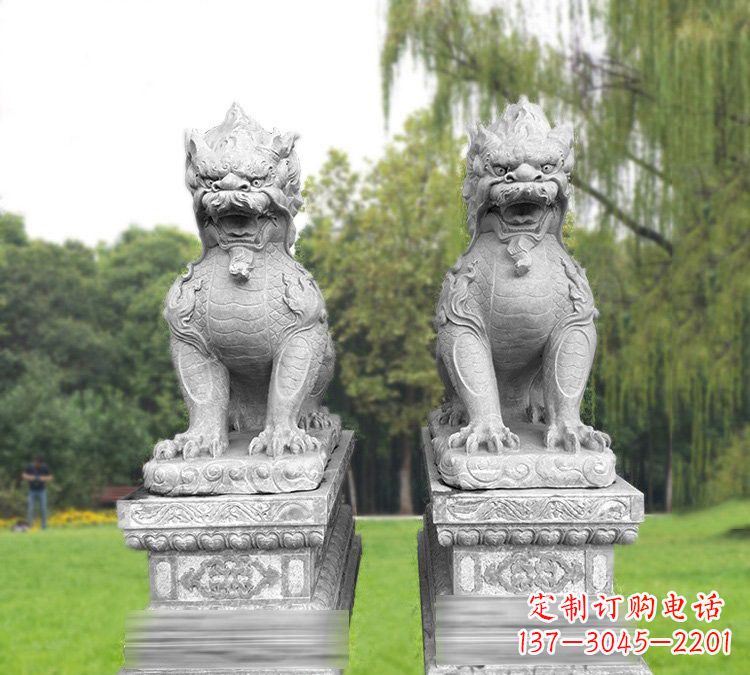 淄博仿古坐式麒麟石雕
