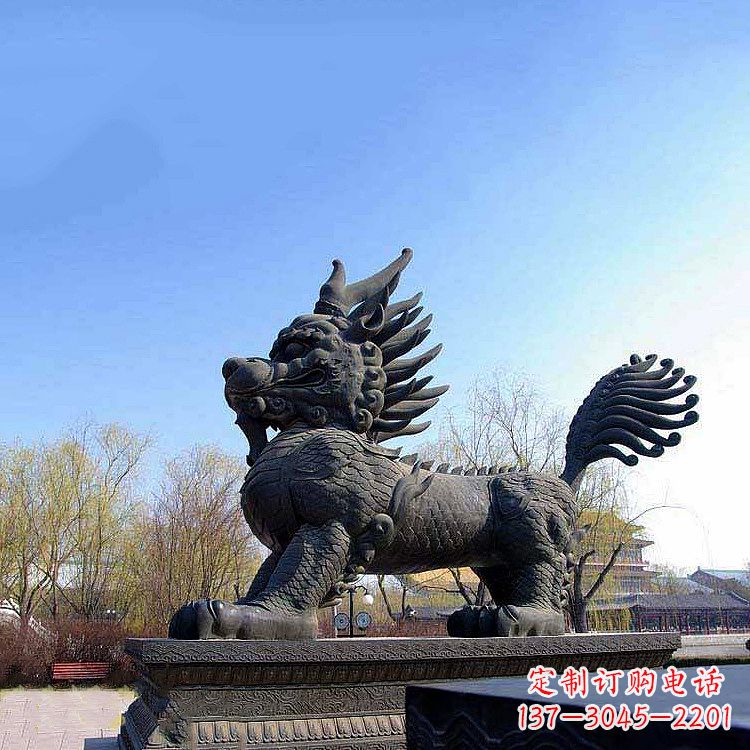 淄博古典麒麟雕塑，精美绝伦