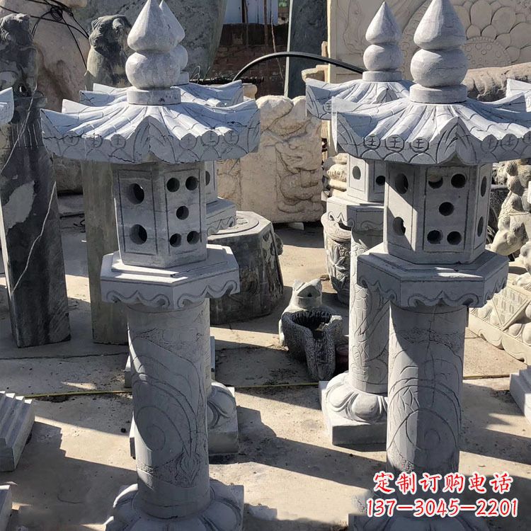 淄博仿古做旧中式青石灯笼