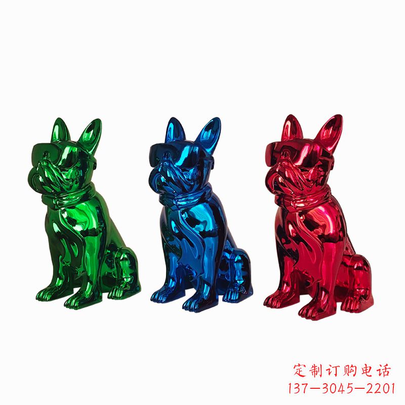 淄博仿琉璃斗牛犬生肖狗雕塑