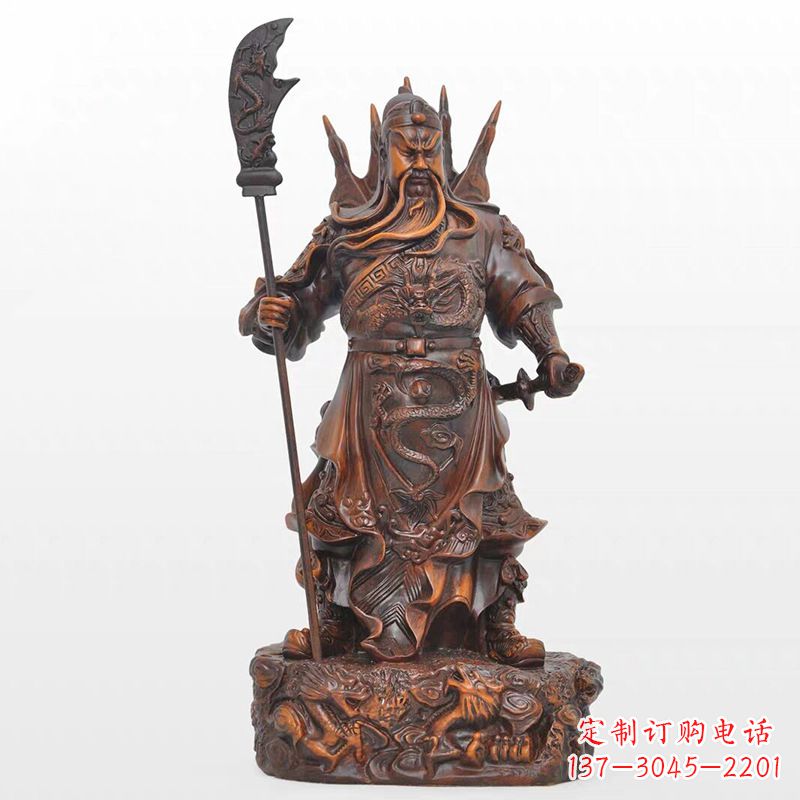 淄博仿木关公铜雕像