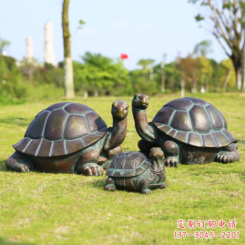 淄博仿铜乌龟-公园草坪动物雕塑摆件