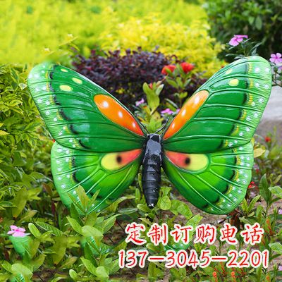 淄博精致魅力的绿色蝴蝶雕塑