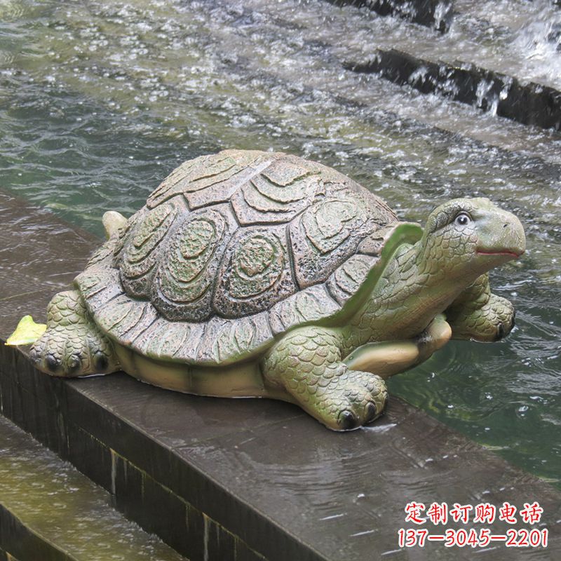 淄博仿真乌龟-园林水景动物雕塑摆件