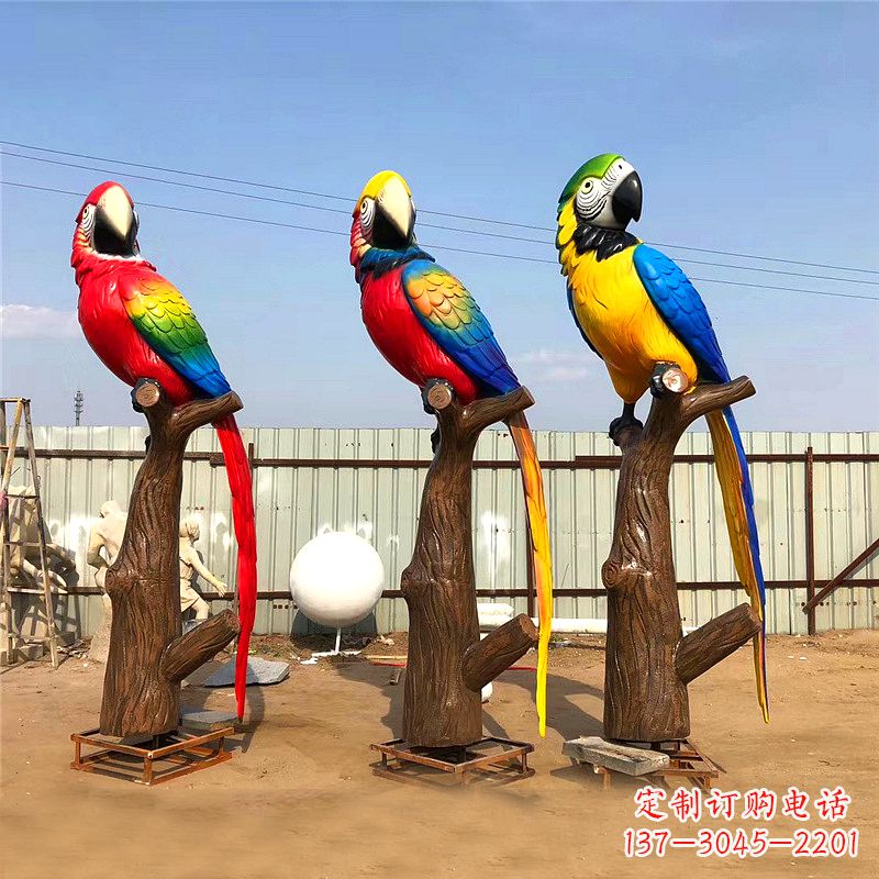 淄博玻璃钢鹦鹉雕塑