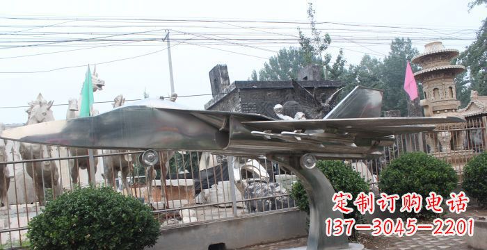 淄博中领雕塑精美不锈钢飞机雕塑