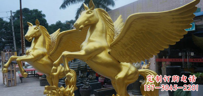 淄博飞马玻璃钢仿铜动物雕塑