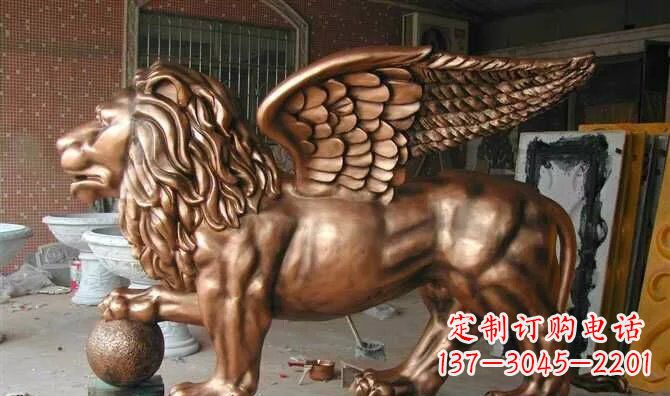 淄博飞狮玻璃钢仿铜动物雕塑