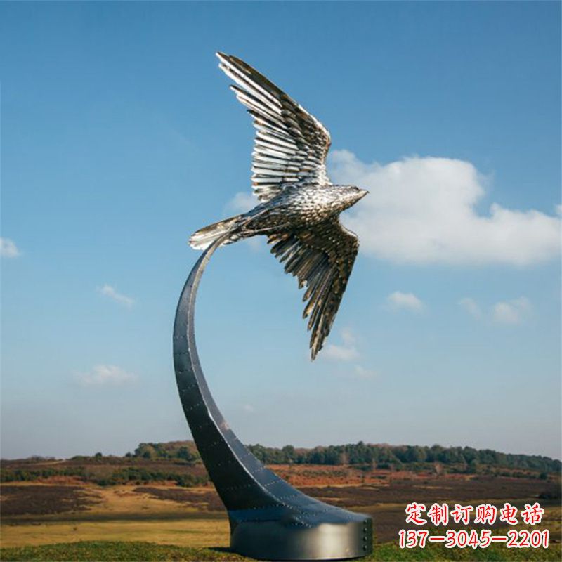 淄博飞翔老鹰景观不锈钢雕塑