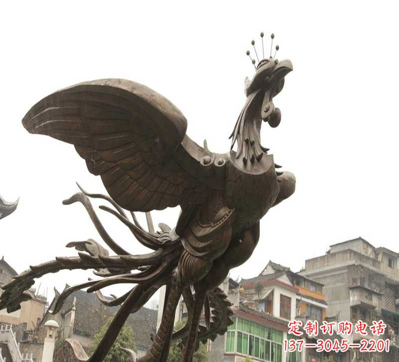 淄博凤凰展翅铜雕