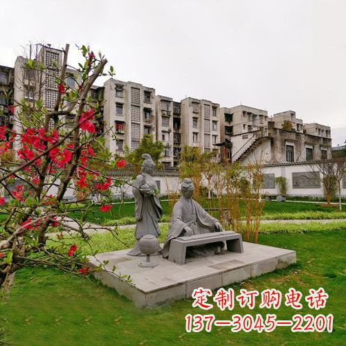 淄博凤求凰司马相如与卓文君雕塑-小区园林历史人物情景雕塑