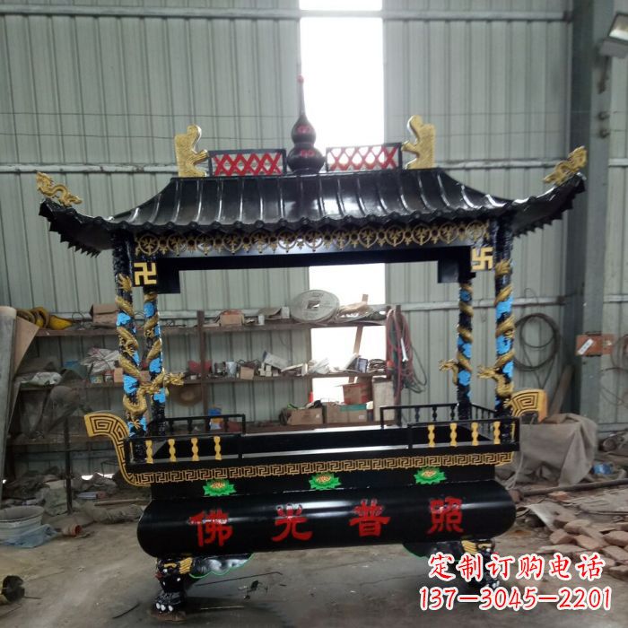 淄博精美绝伦的浮雕龙纹铜香炉雕塑