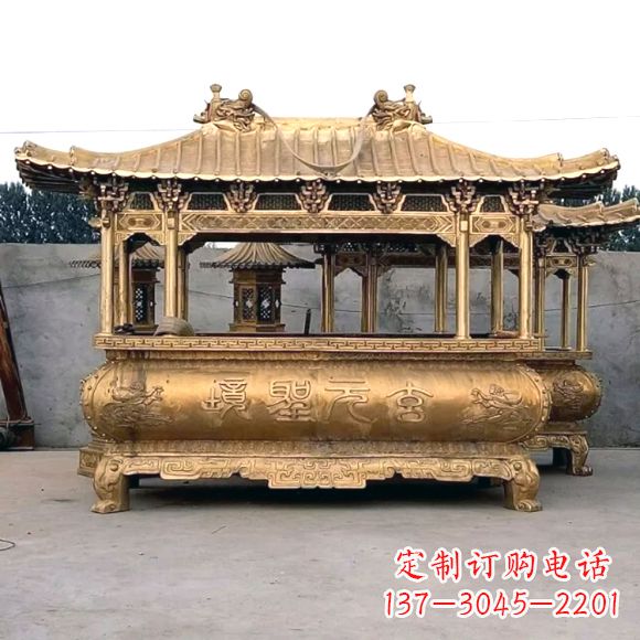 淄博三足铜香炉雕塑