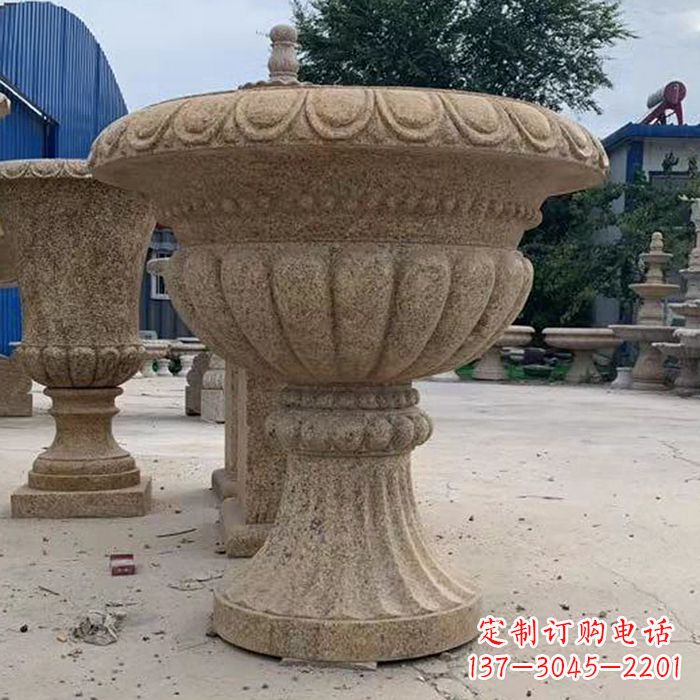 淄博高墩欧式石雕花盆