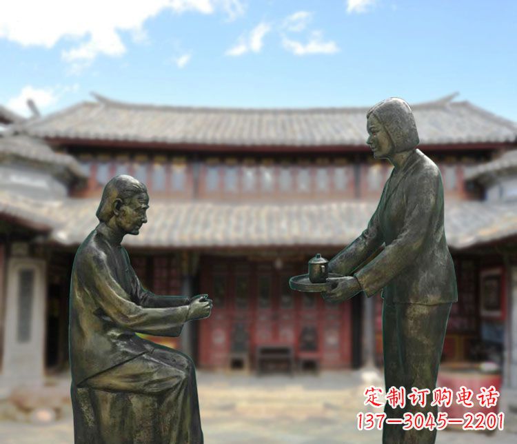 淄博女儿情怀铜雕