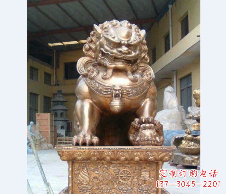 淄博精致装饰型汇丰狮子铜雕塑
