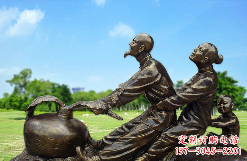 淄博和谐之美,铜雕萝卜雕塑