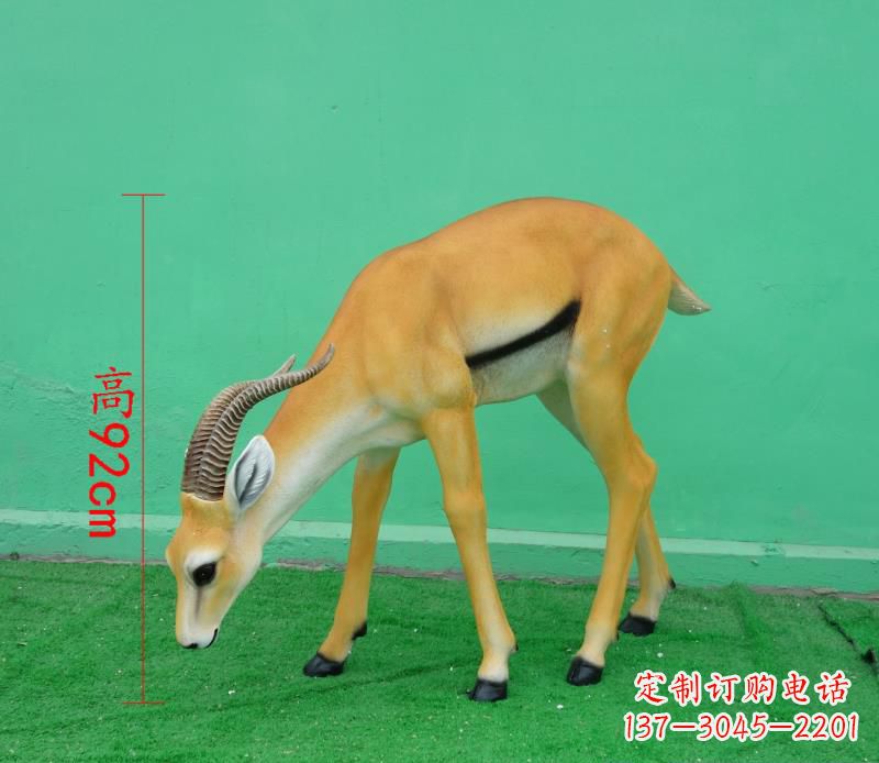 淄博公园玻璃钢动物仿真羚羊雕塑